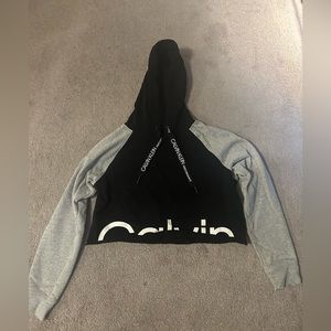 Calvin Klein black & grey small cropped sweatshirt